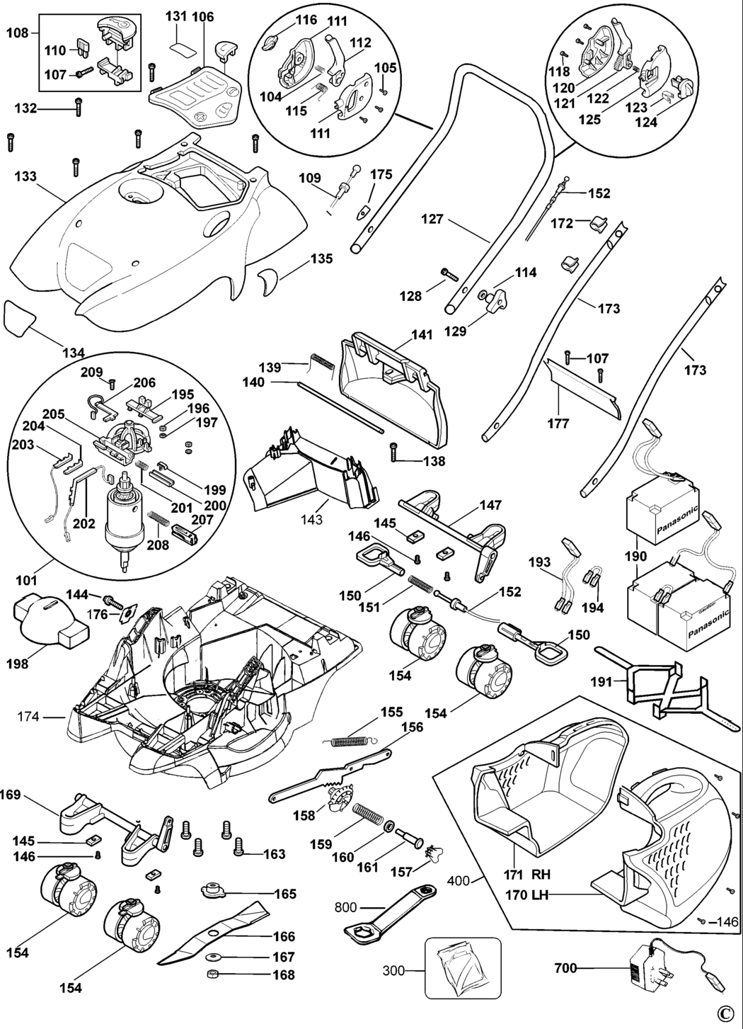Black & Decker GFC1234 Type 2 Cordless Mower Spare Parts