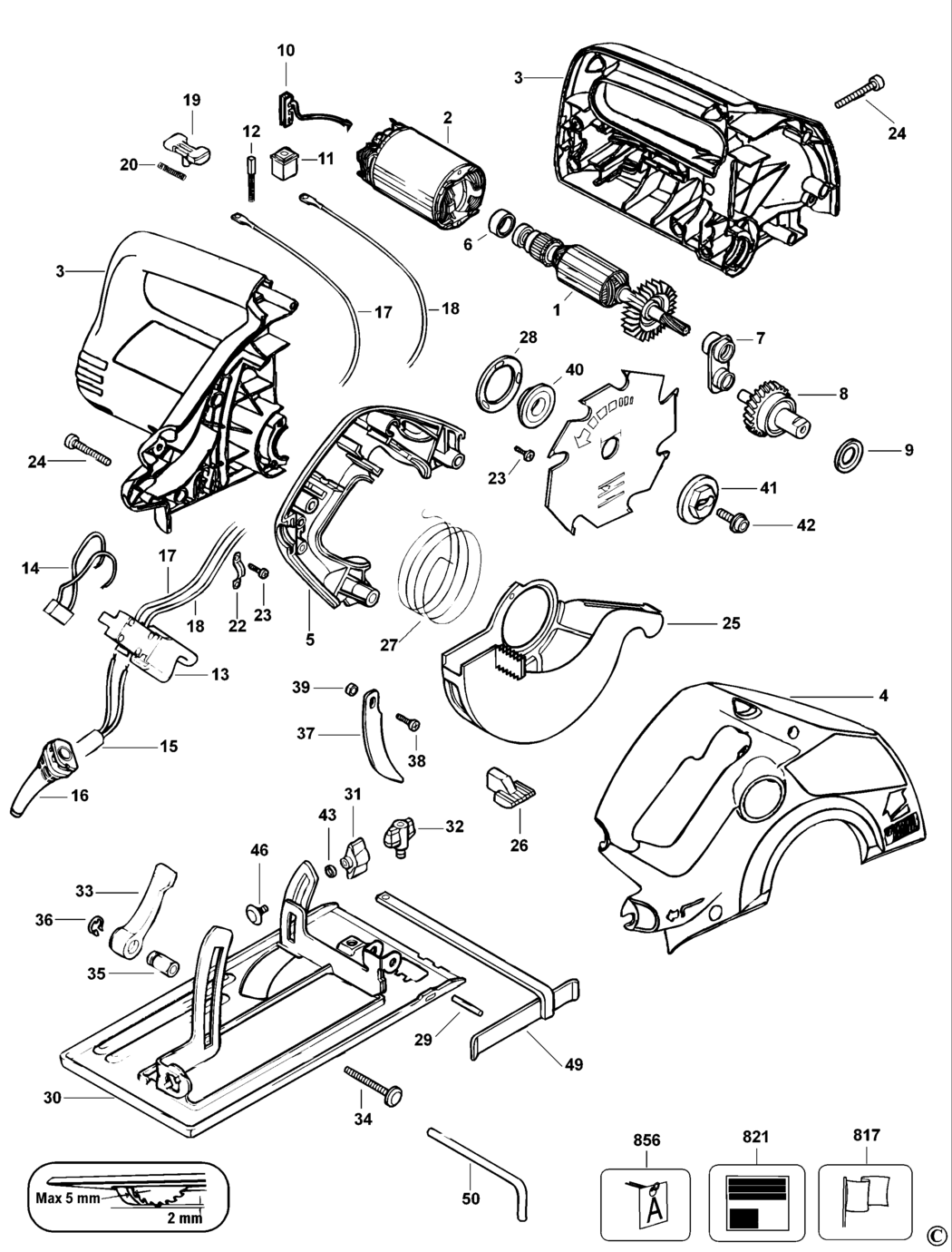Black & Decker KS40 Type 1 Circular Saw Spare Parts