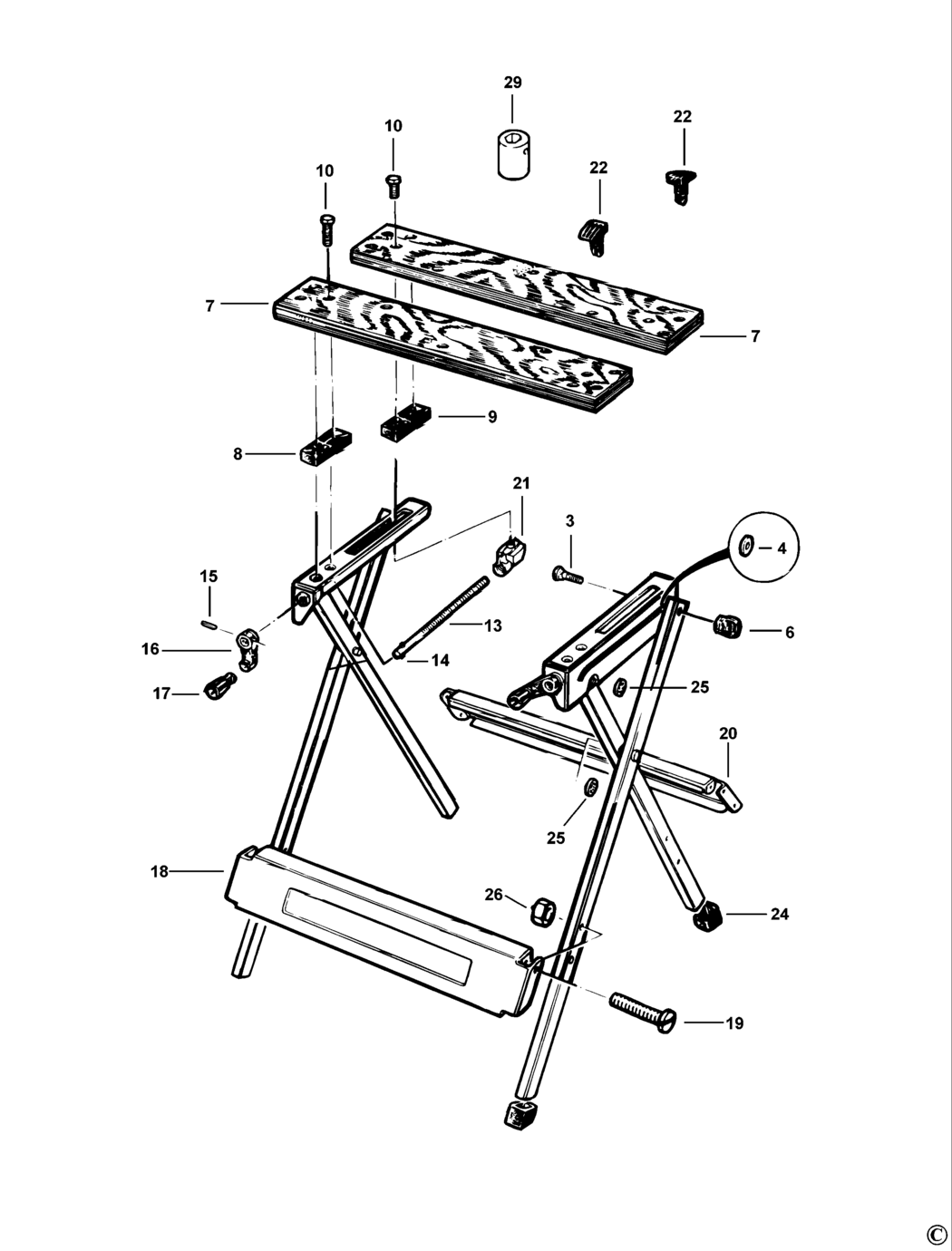 Black & Decker WM301 Type 1 Workmate Spare Parts