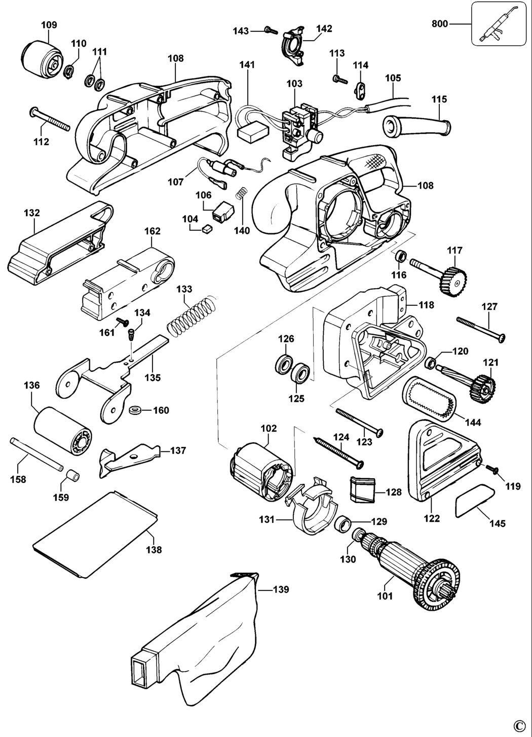 Black & Decker KA85 Type 2 Belt Sander Spare Parts