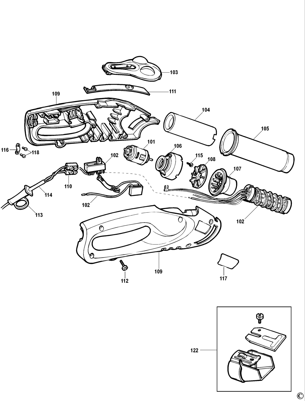 Black & Decker KX1682 Type 2 Heatgun Spare Parts