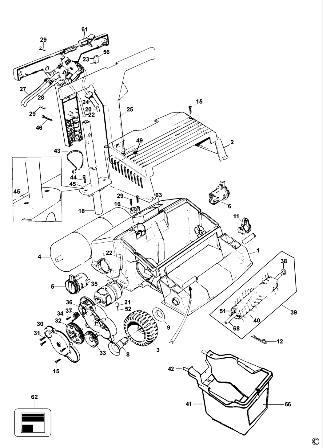 Black & Decker GD200 Type 8 Lawnraker Spare Parts