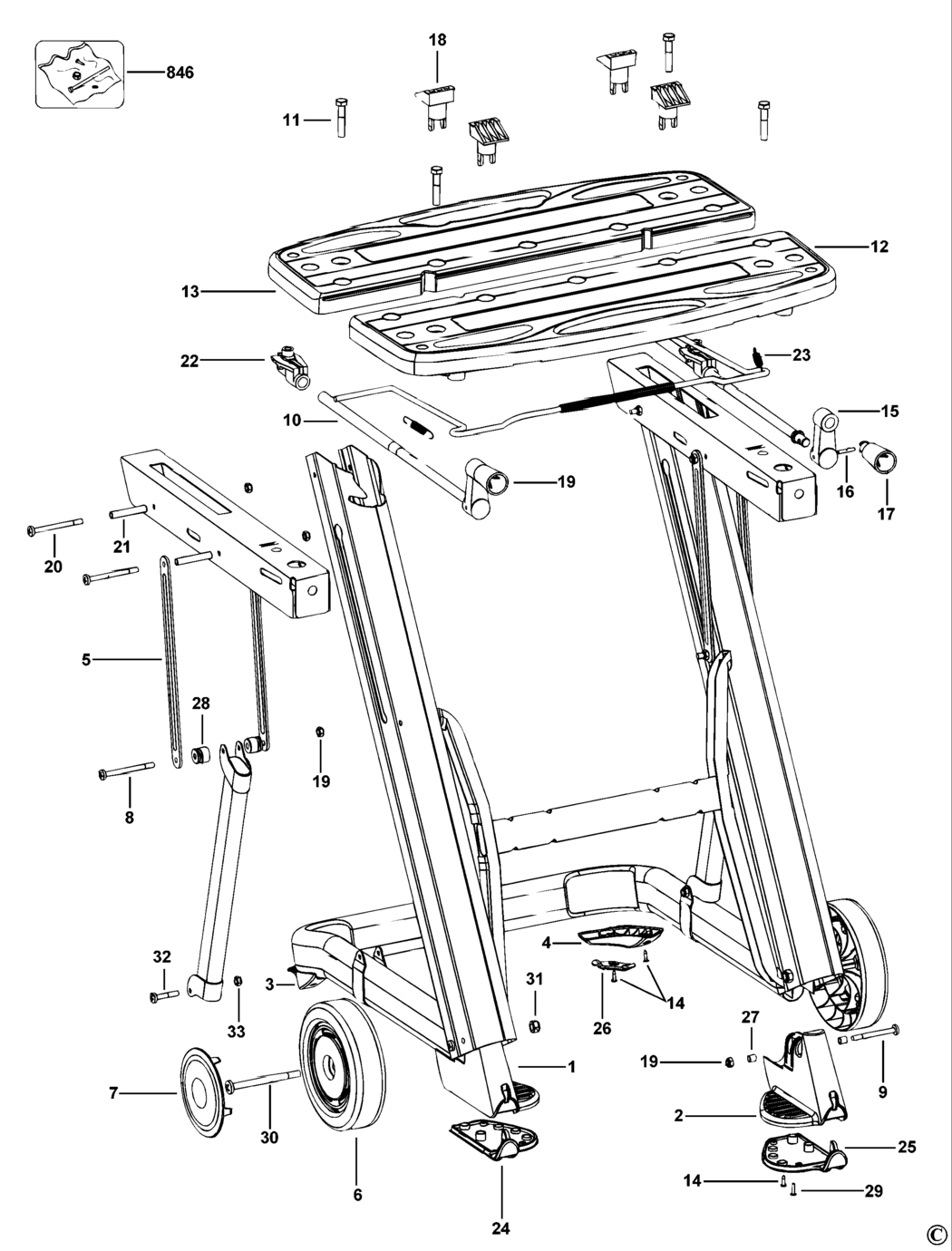 Black & Decker WM675 Type 1 Workmate Spare Parts