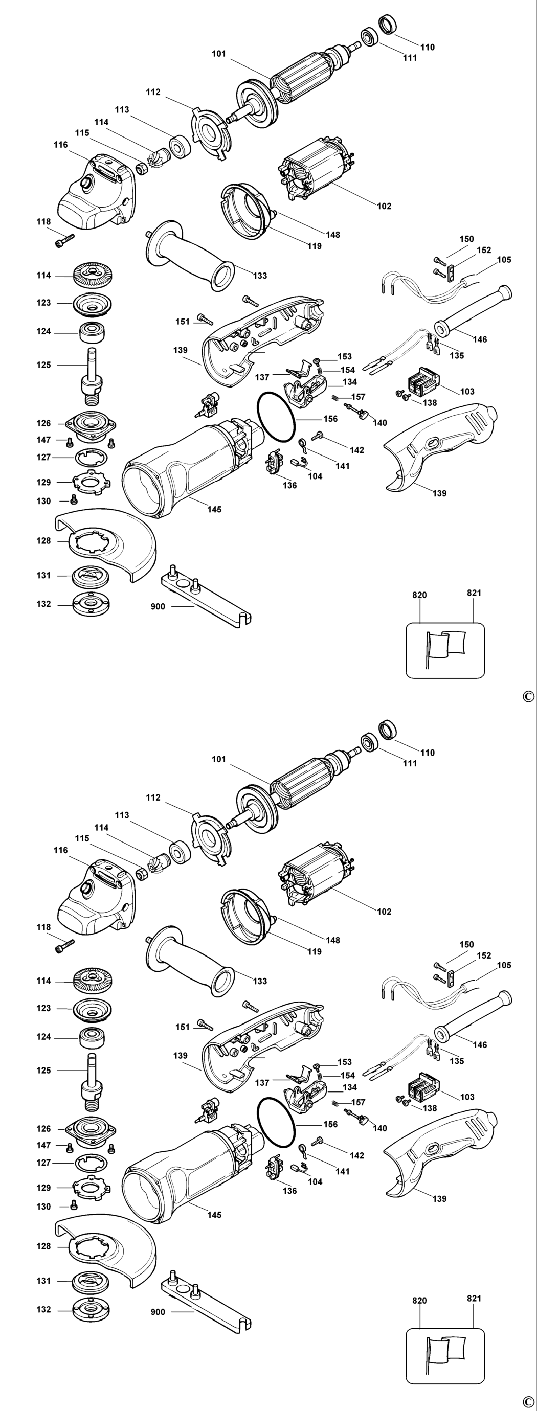 Black & Decker KG100 Type 3 Angle Grinder Spare Parts