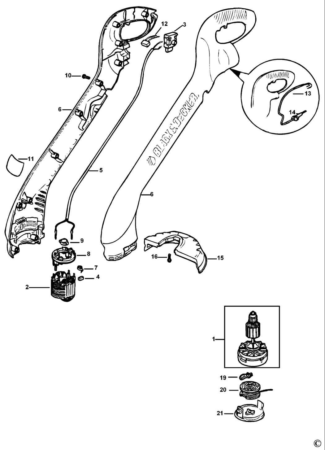 Black & Decker GL423 Type 1 String Trimmer Spare Parts