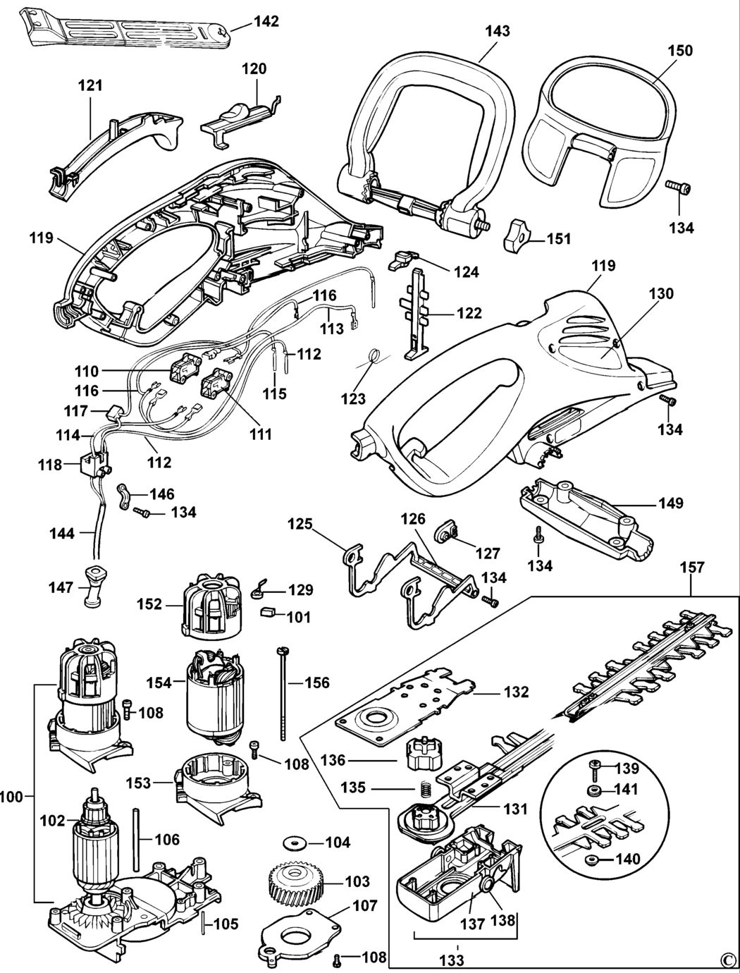 Black & Decker GT680 Type 1 Hedgetrimmer Spare Parts
