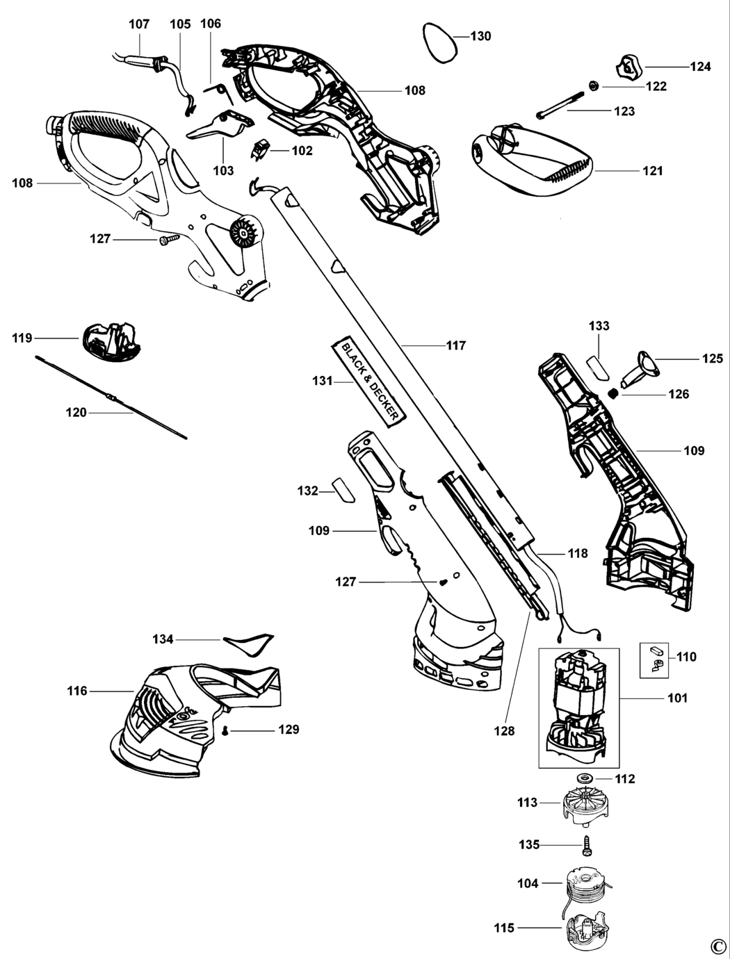 Black & Decker GL687 Type 1 String Trimmer Spare Parts