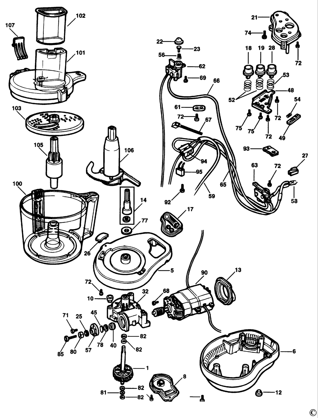 Black & Decker FP35 Type 1 Food Processor Spare Parts