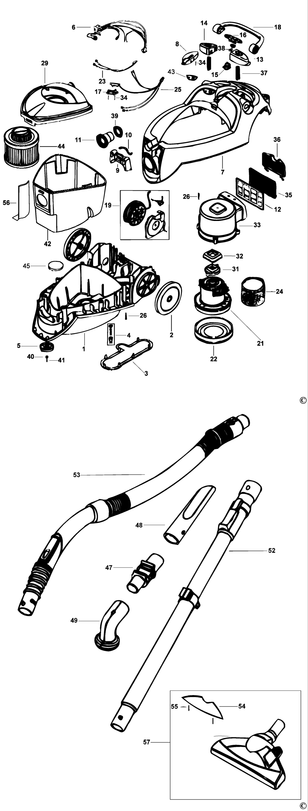 Black & Decker VM675 Type 1 Vacuum Cleaner Spare Parts