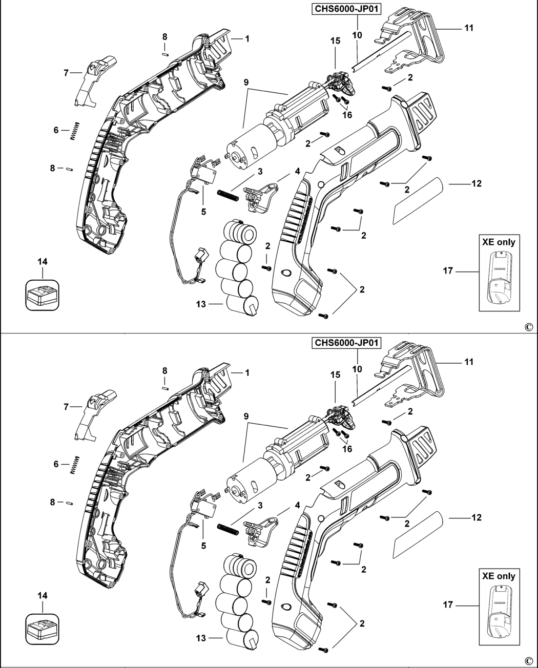 Black & Decker CHS6000---A Type H1 Cutsaw Spare Parts