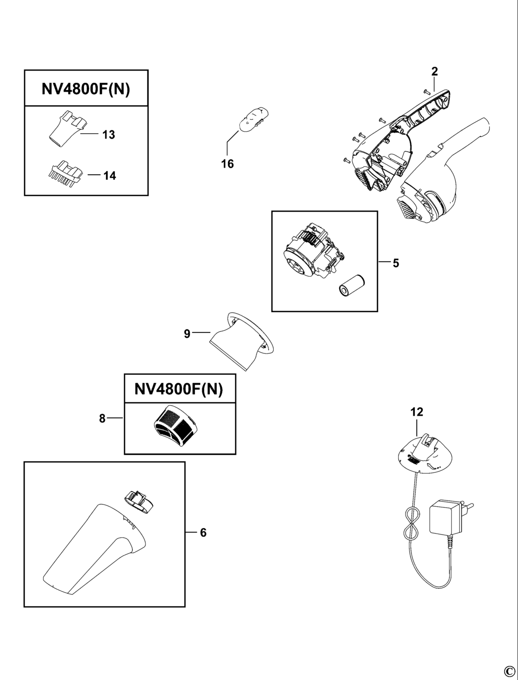 Black & Decker NV2400 Type H1 Dustbuster Spare Parts