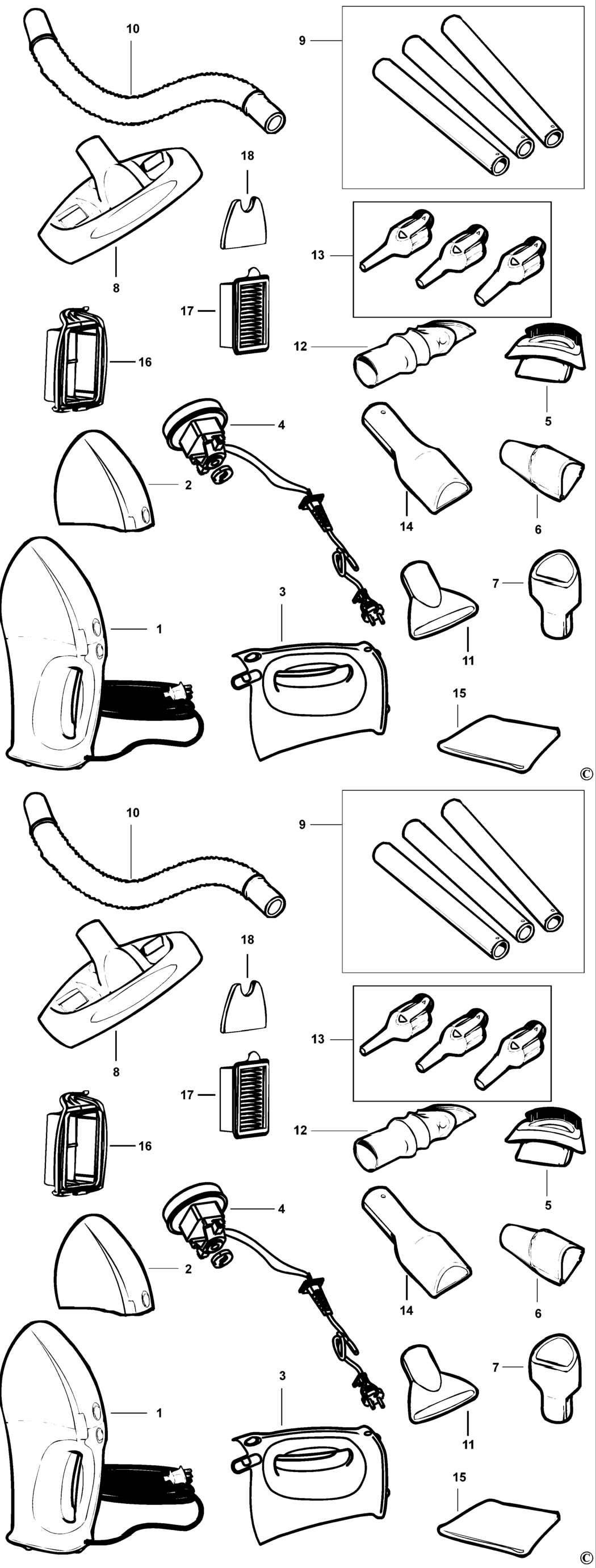 Black & Decker Z-HV7000 Type 1 Dustbuster Spare Parts