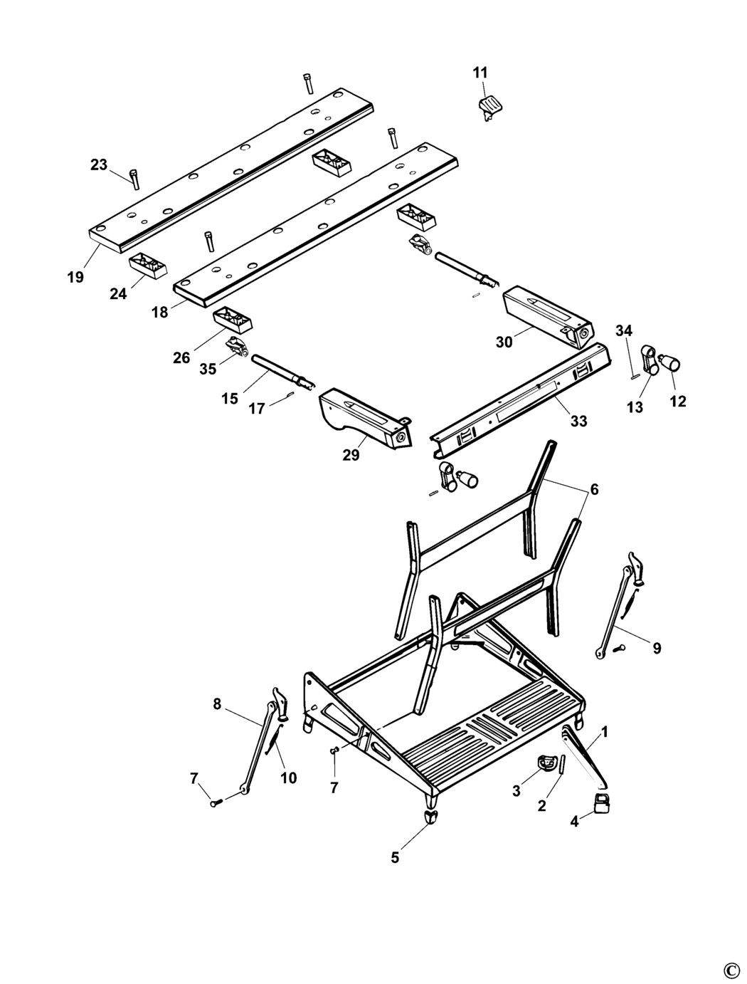 Black & Decker WM225-----C Type 1 Workmate Spare Parts