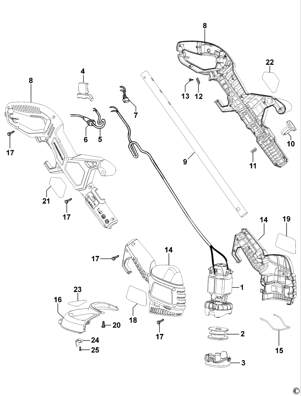 Black & Decker GL652 Type 1 String Trimmer Spare Parts