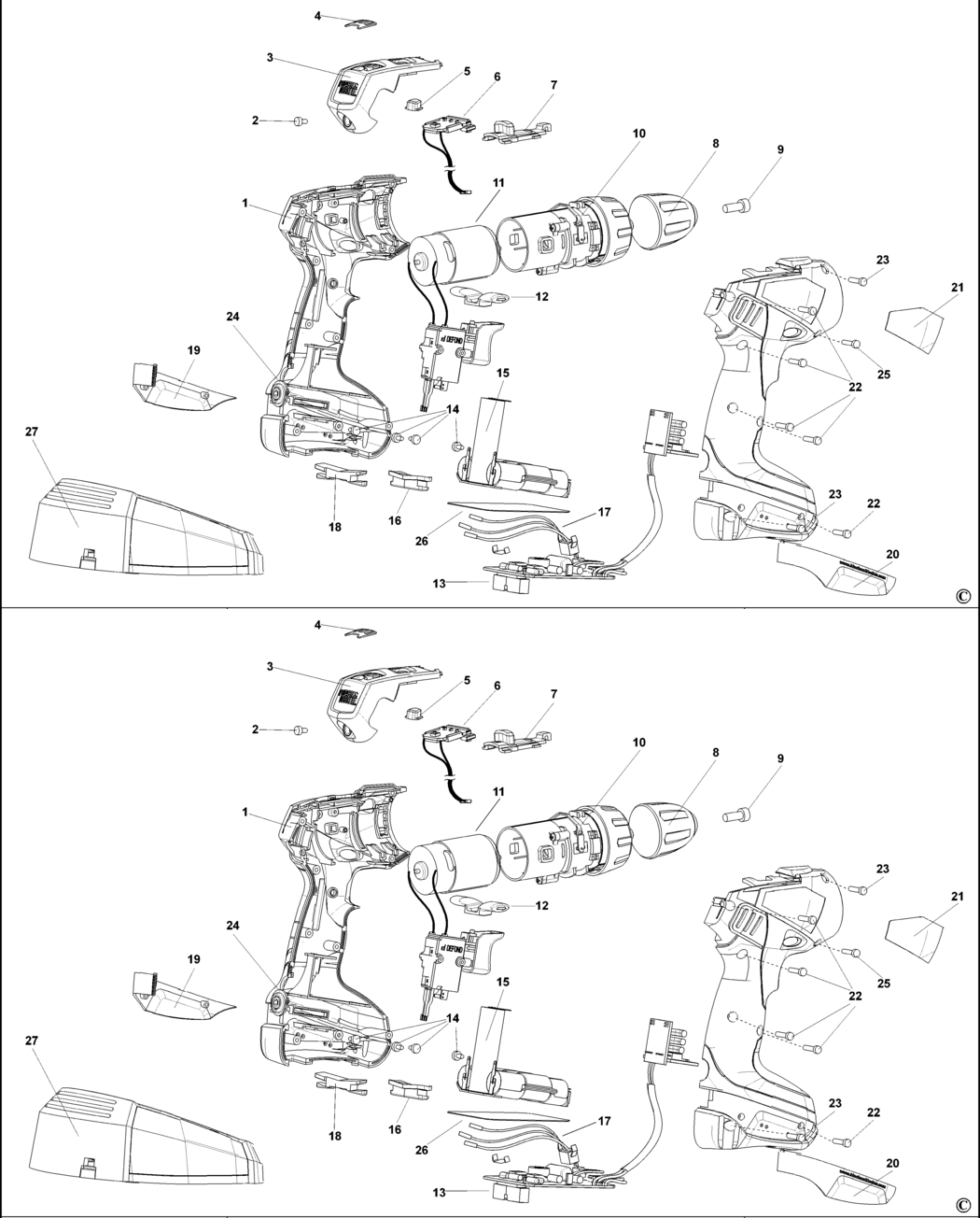 Black & Decker LI-ION144 Type 1 Cordless Drill Spare Parts
