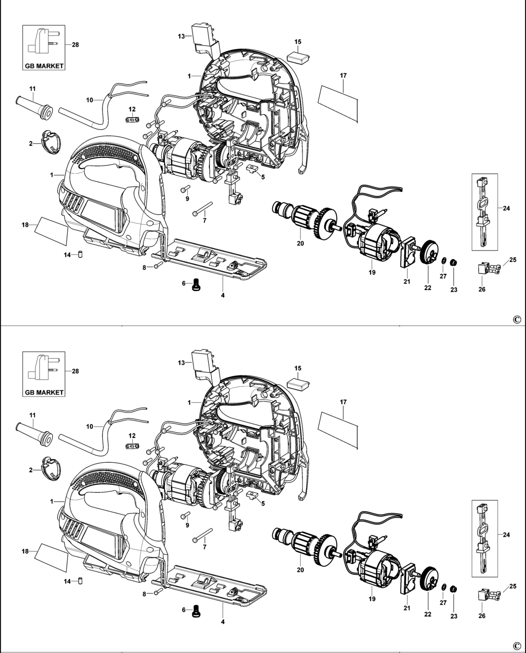 Black & Decker KS500 Type 1 Jigsaw Spare Parts