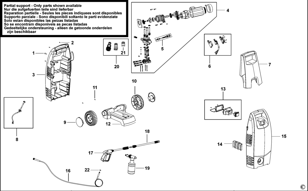 Black & Decker PW1400 Type 1 - AS Pressure Washer Spare Parts