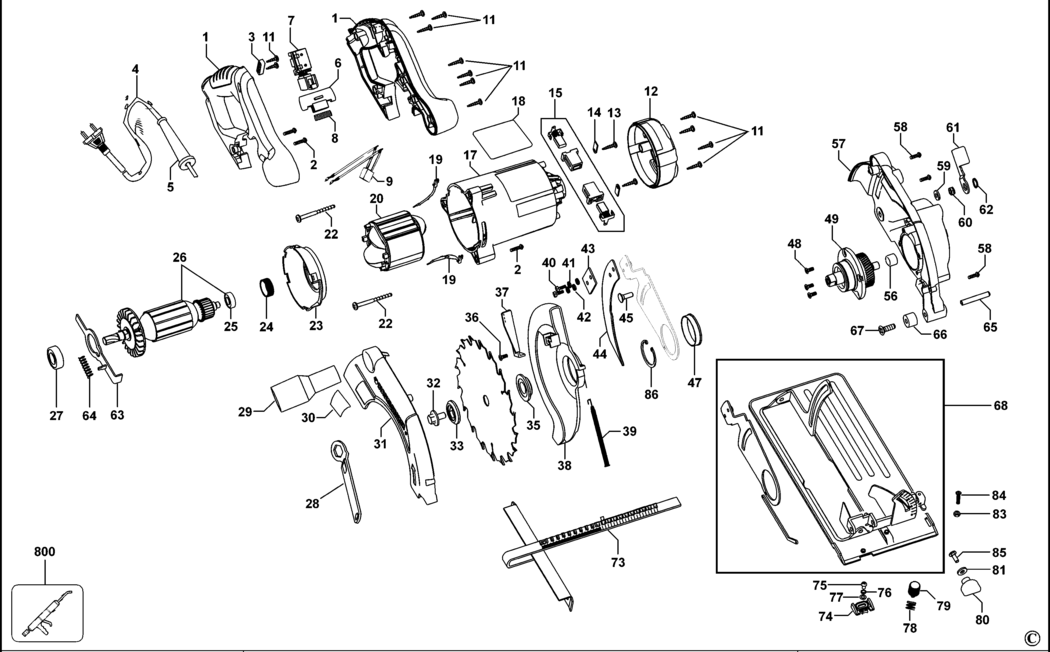 Black & Decker KS1300 Type 1 Circular Saw Spare Parts