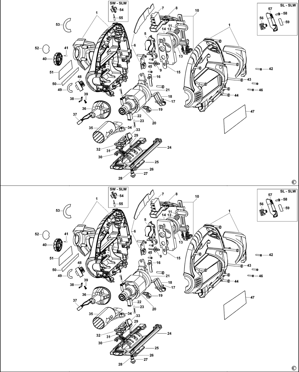 Black & Decker KS900S(K) Type 1 Jigsaw Spare Parts