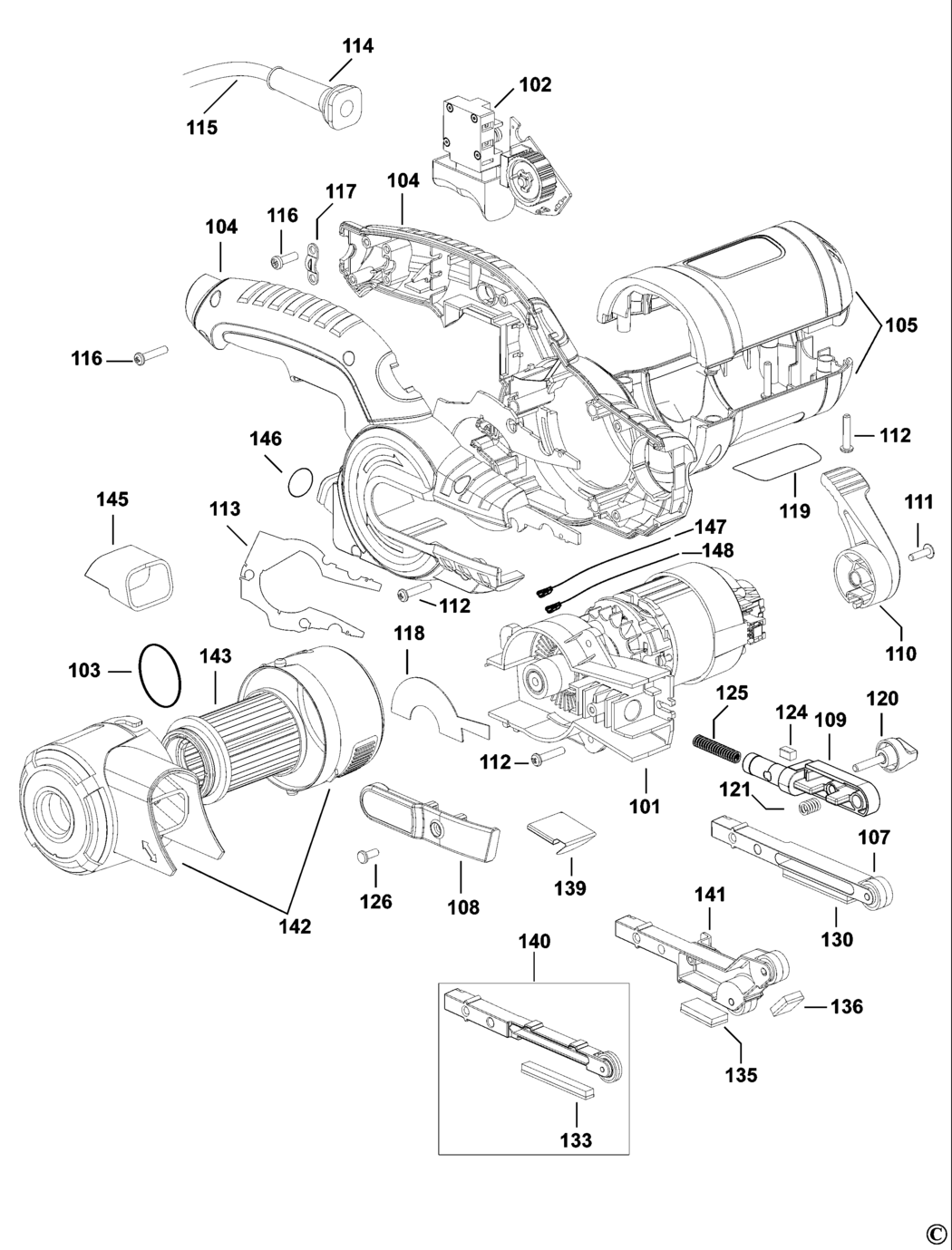 Black & Decker XTA900EK Type 1 Powerfile Spare Parts