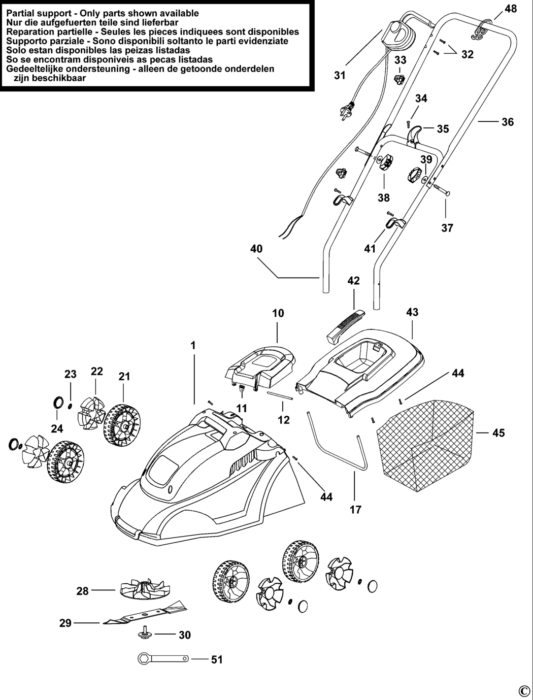 Black & Decker GR3000 Type 1 - 2 Rotary Mower Spare Parts