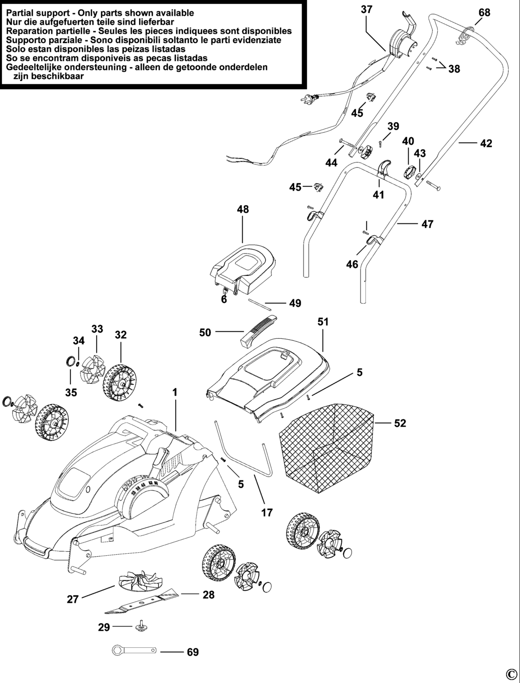 Black & Decker GR3420 Type 1 - 2 Rotary Mower Spare Parts