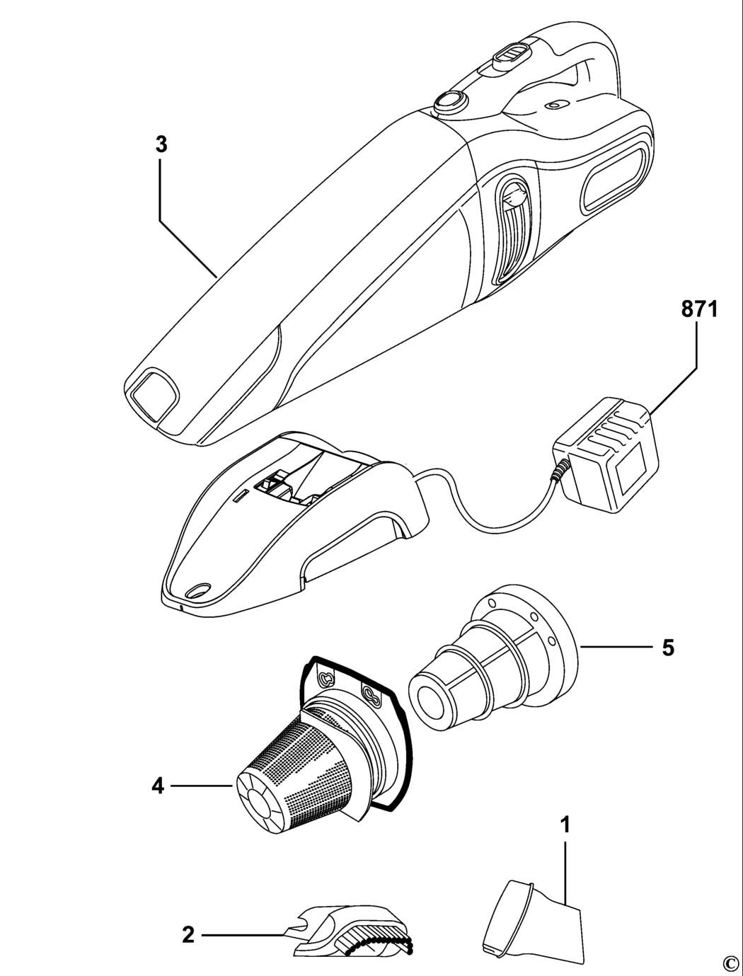 Black & Decker CHV1408 Type 1 Dustbuster Spare Parts