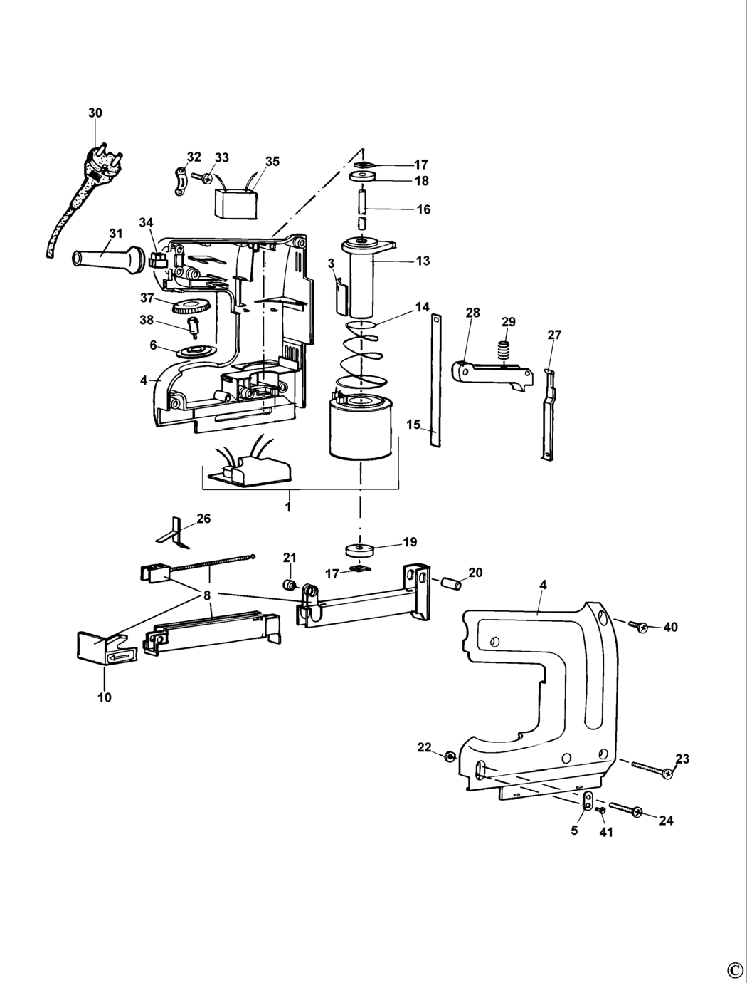 Black & Decker KX418E Type 2 Tacker Spare Parts