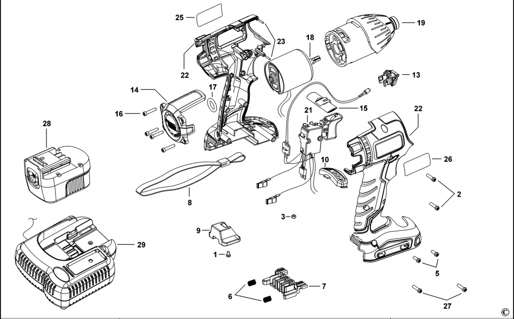 Black & Decker NM14 Type 1 Impact Wrench Spare Parts