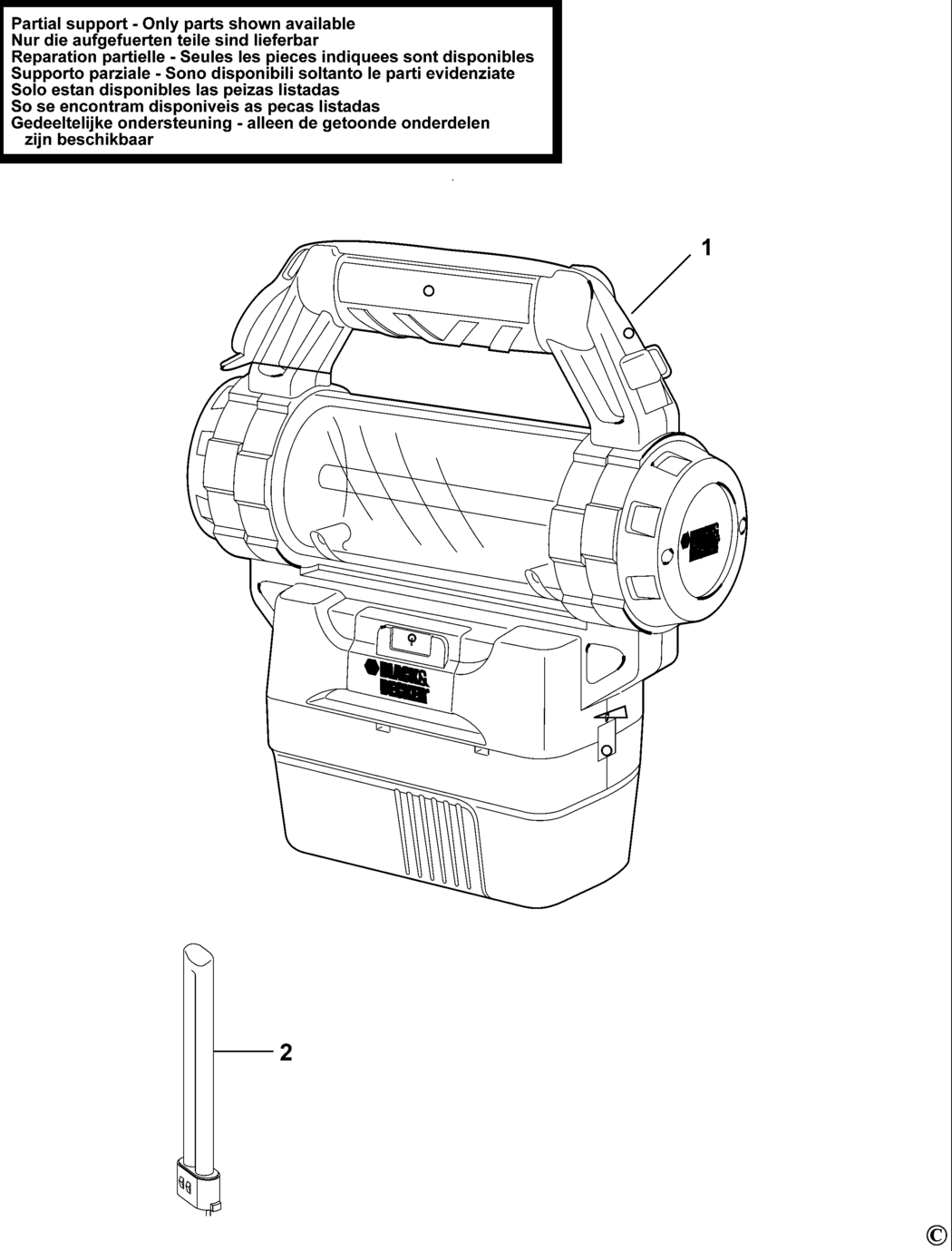 Black & Decker BD18AL Type 1 Torch Spare Parts