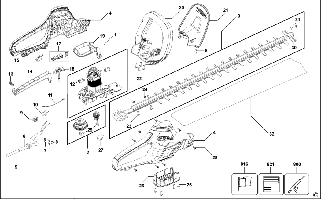 Black & Decker GT6530 Type 1 Hedgetrimmer Spare Parts