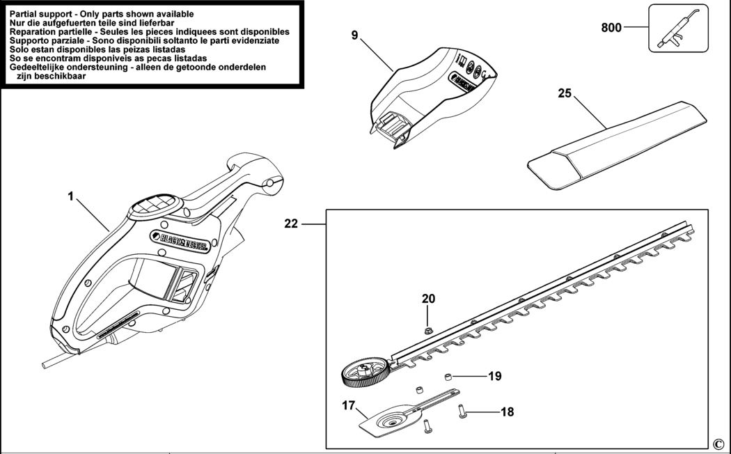 Black & Decker GT100 Type 2 Hedgetrimmer Spare Parts