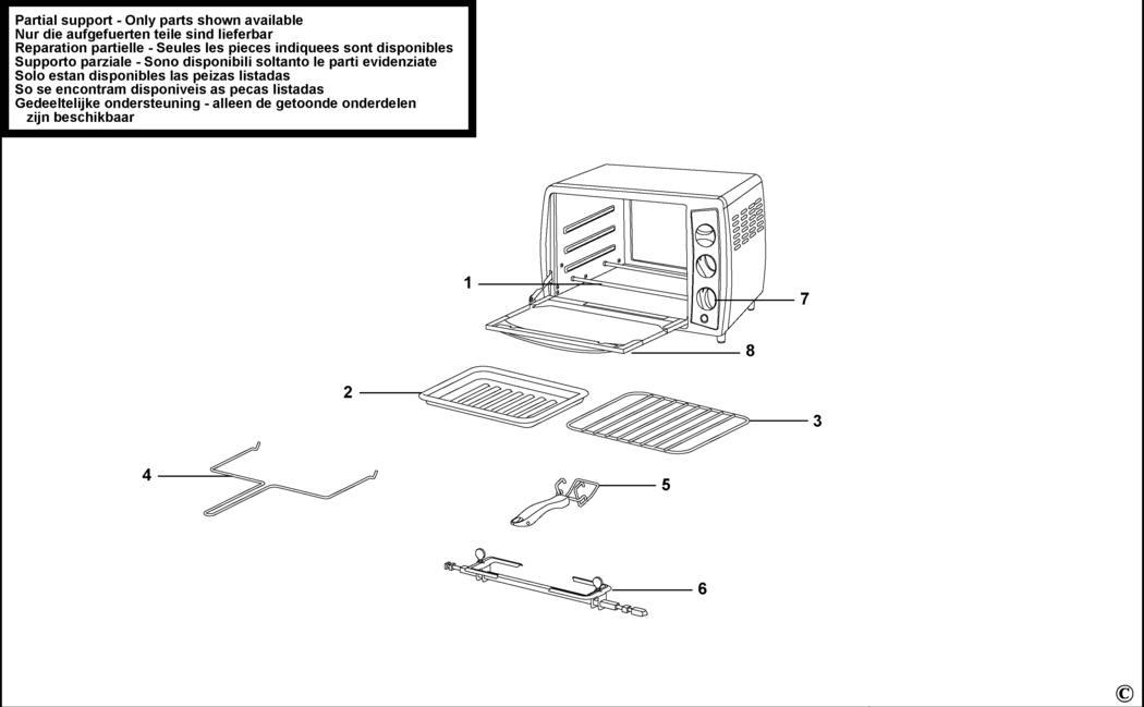 Black & Decker TRO55 Type 2 Toaster Oven Spare Parts