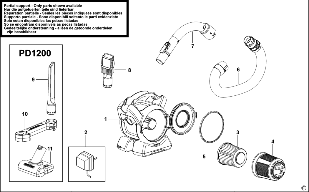 Black & Decker PD1080 Type H2 Dustbuster Spare Parts