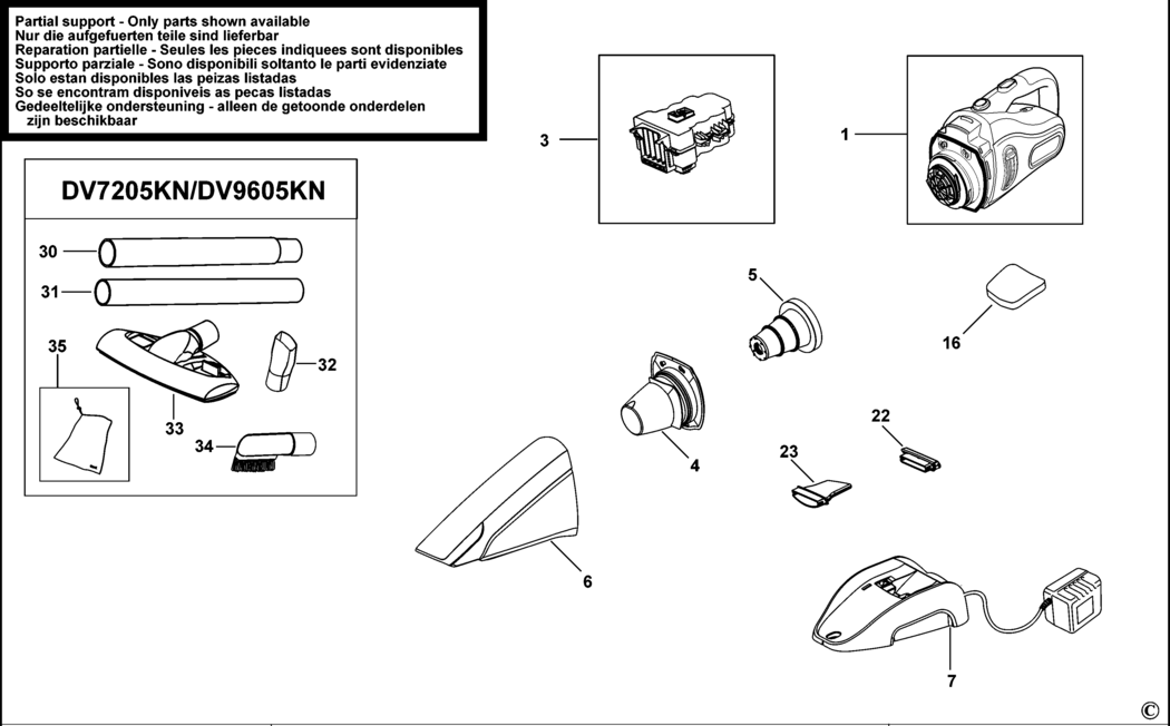 Black & Decker DV1205 Type H2 Dustbuster Spare Parts