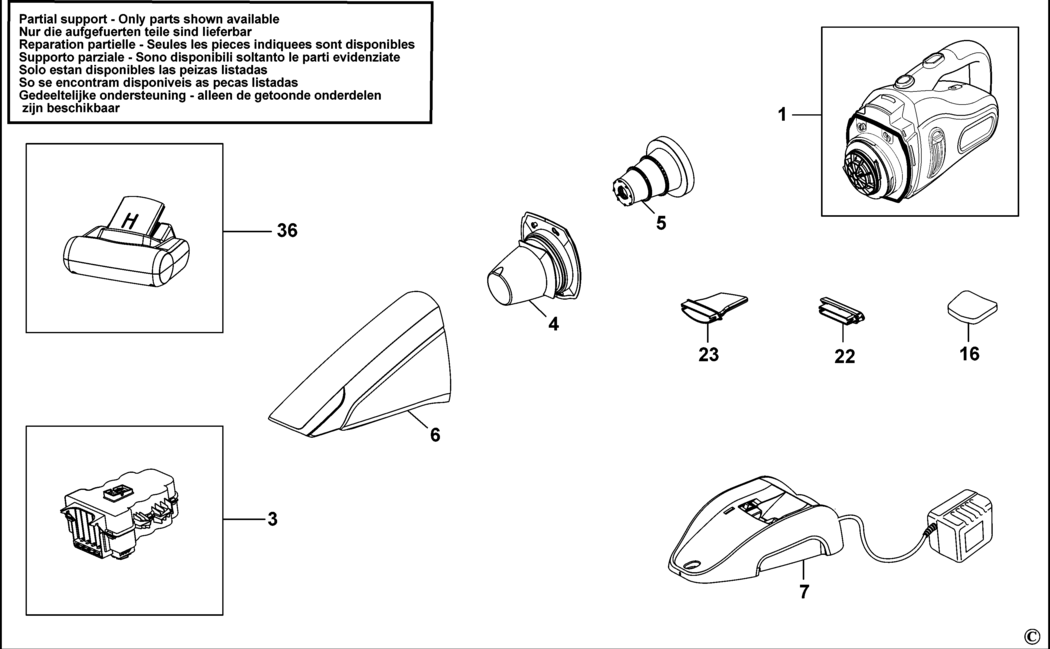 Black & Decker DV9605TN Type H2 Dustbuster Spare Parts