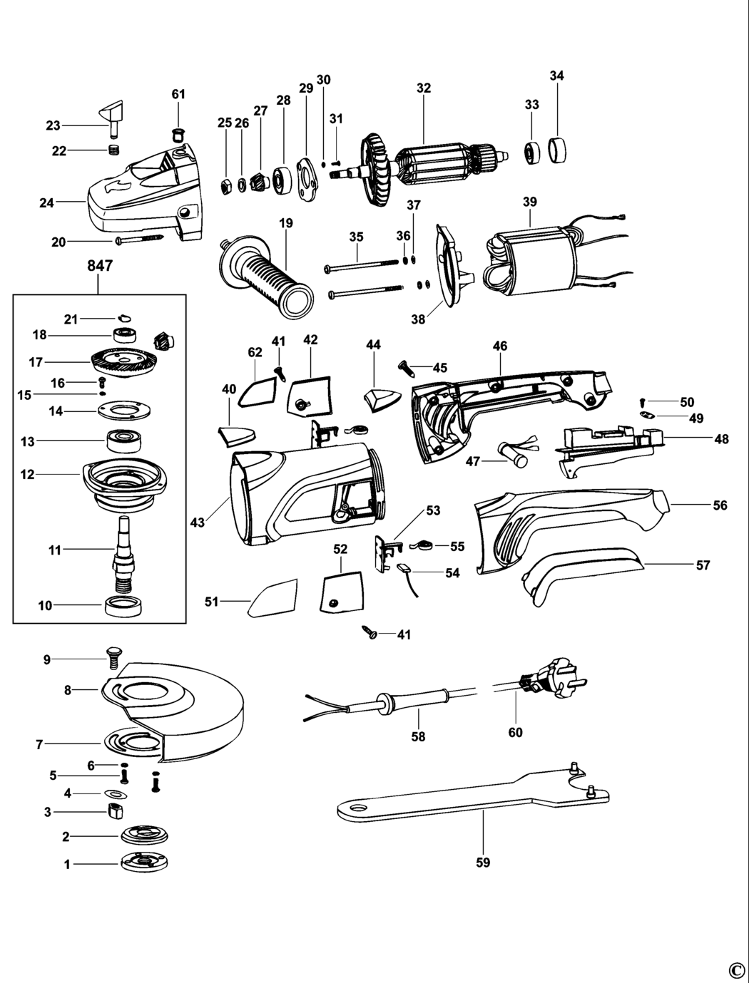 Black & Decker KG2000 Type 2 Angle Grinder Spare Parts