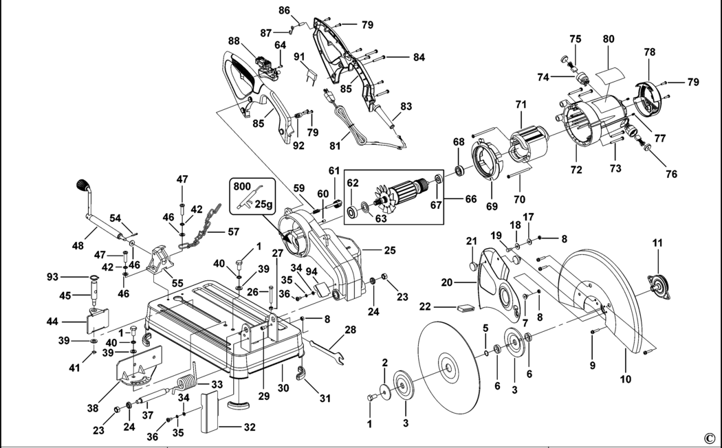 Black & Decker CS355 Type 1 Chop Saw Spare Parts