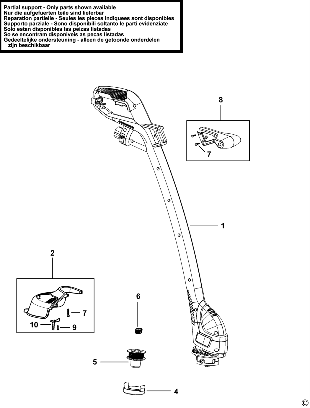 Black & Decker GL310 Type 1 String Trimmer Spare Parts