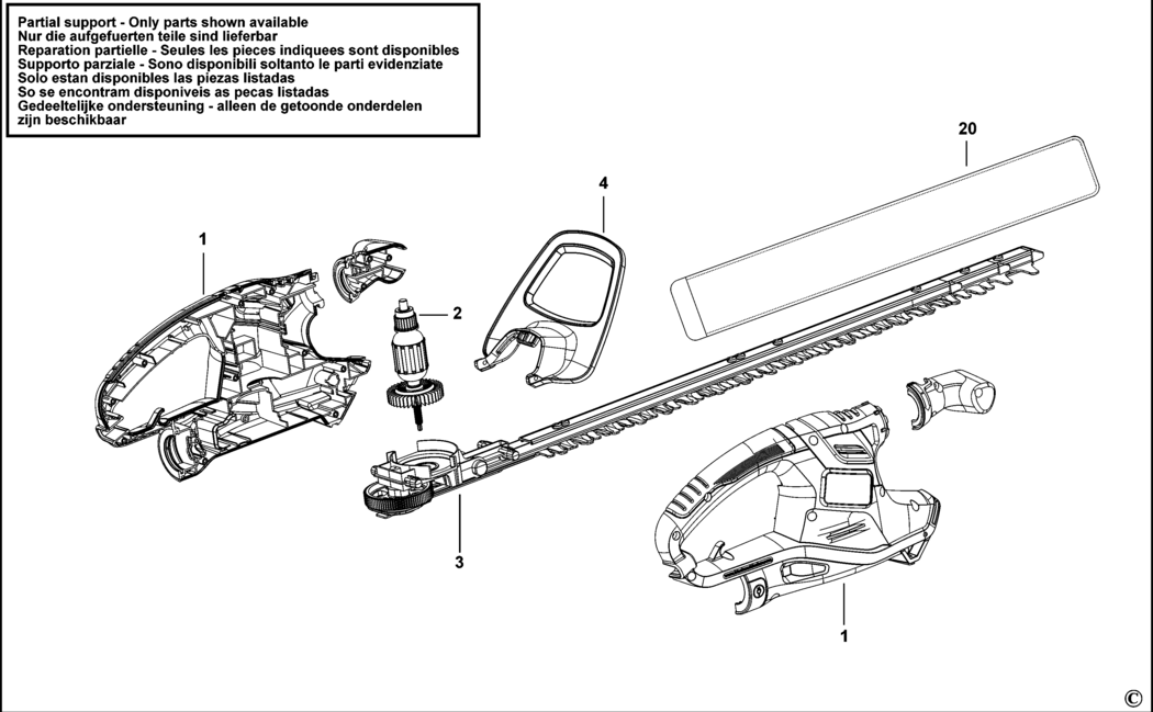 Black & Decker GT4550 Type 1 Hedge Trimmer Spare Parts