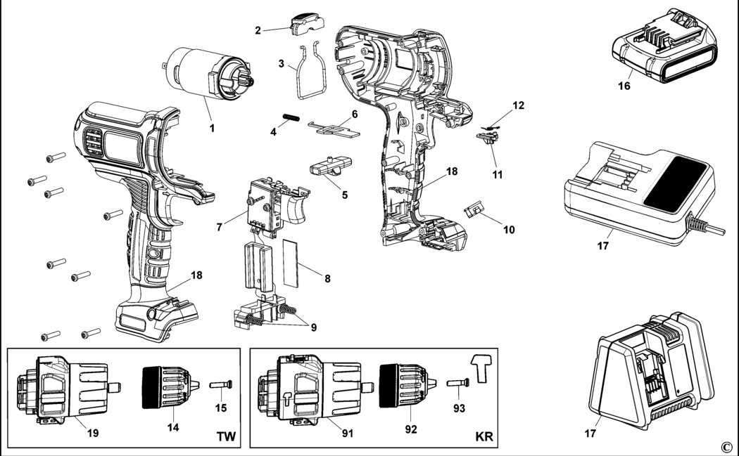 Black & Decker EVO181 Type 1 Multitool Spare Parts