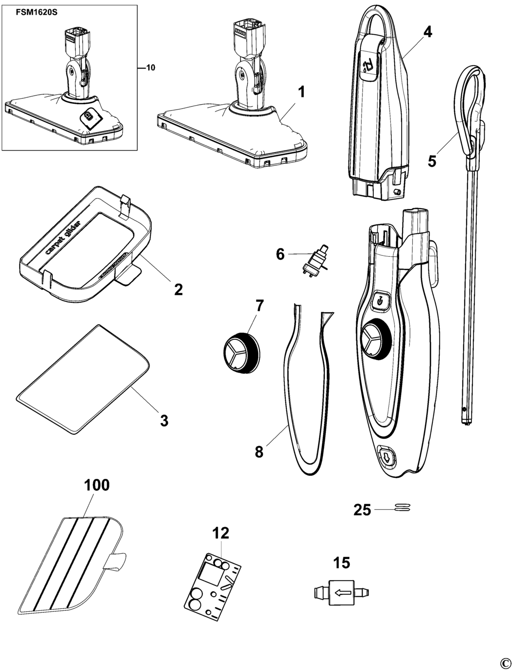 Black & Decker FSM1610 Type 1 Steam Mop Spare Parts