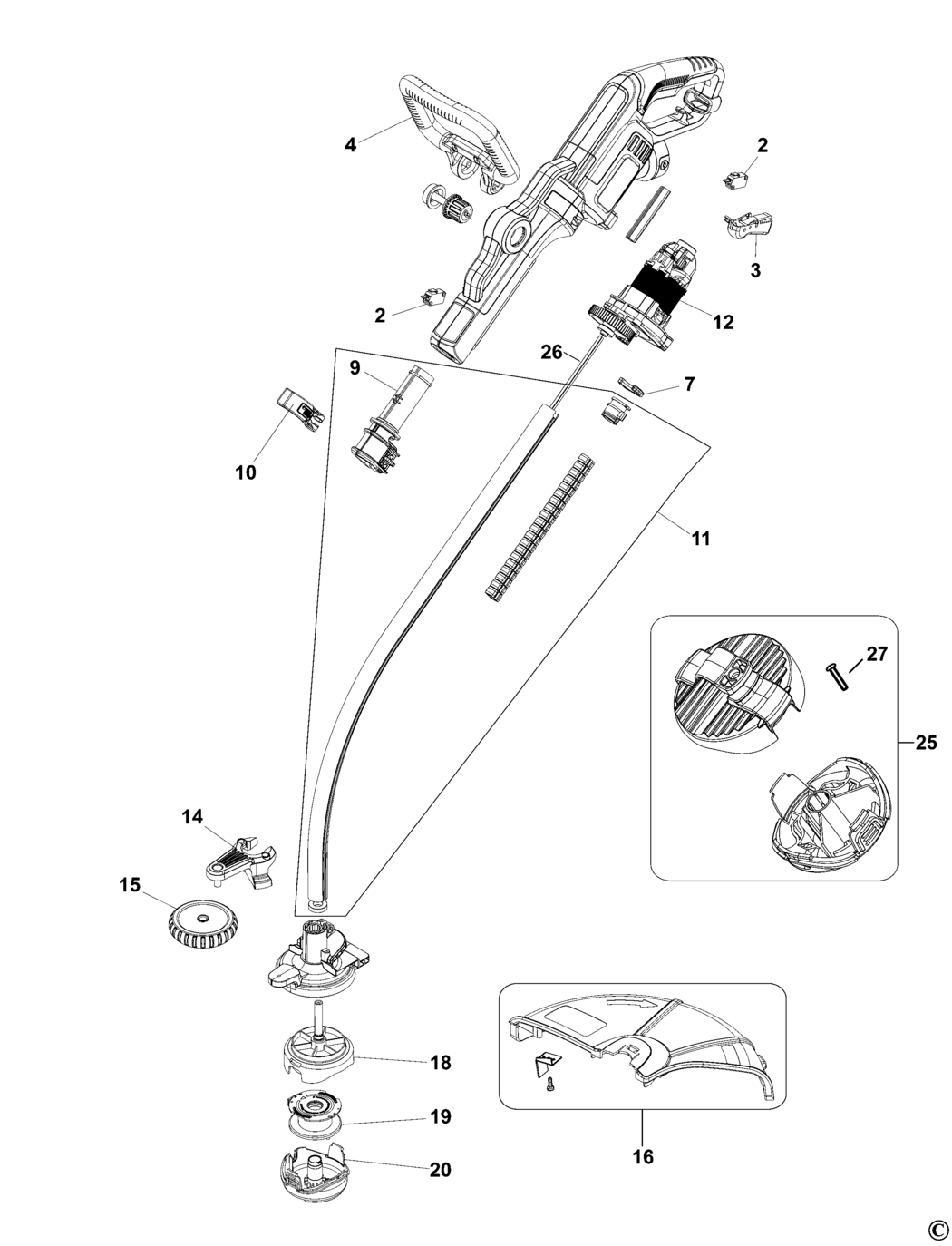 Black & Decker GL9035 Type 1 String Trimmer Spare Parts