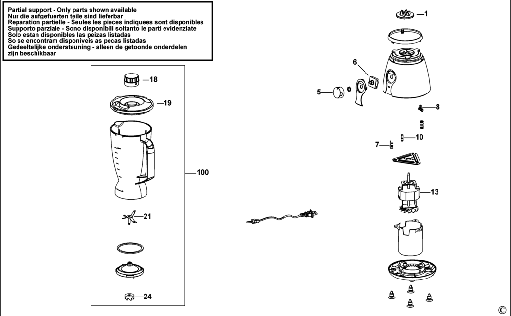 Black & Decker BL300 Type 1 Blender Spare Parts