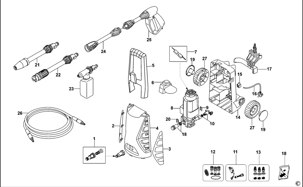 Black & Decker PW1400TDK Type 1 Pressure Washer Spare Parts