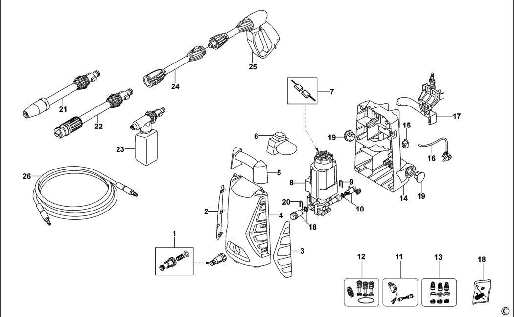 Black & Decker PW1300TD Type 1 Pressure Washer Spare Parts