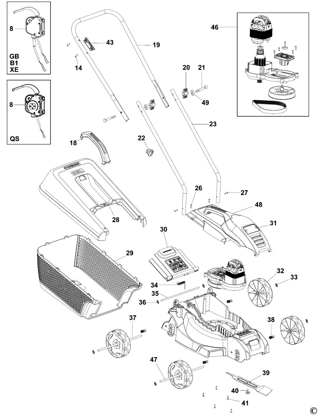 Black & Decker EMAX32 Type 3 Rotary Mower Spare Parts