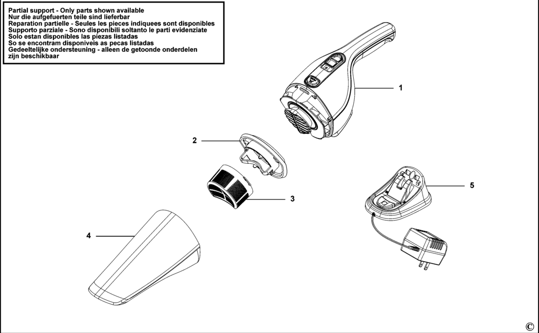 Black & Decker NV9610N Type 1 Dustbuster Spare Parts