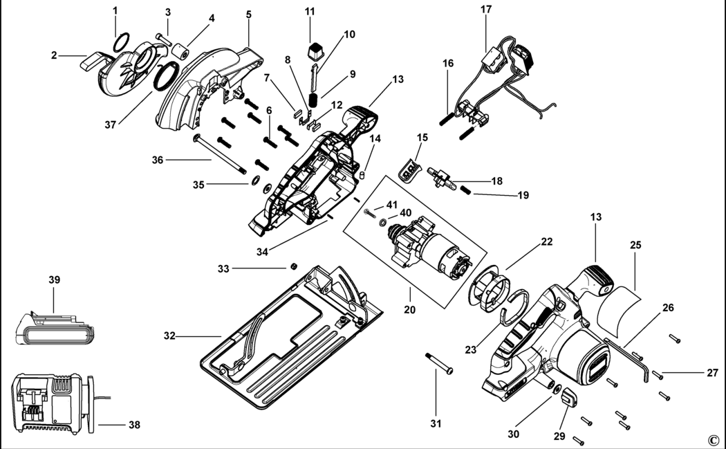 Black & Decker BDCCS18 Type 1 Circular Saw Spare Parts
