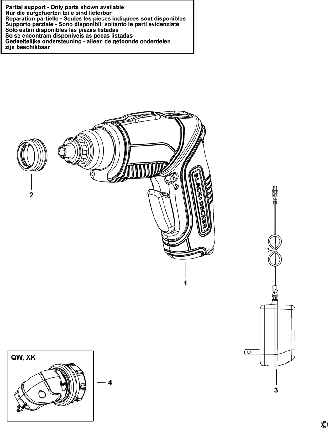 Black & Decker CS3653LC Type H1 Cordless Screwdriver Spare Parts